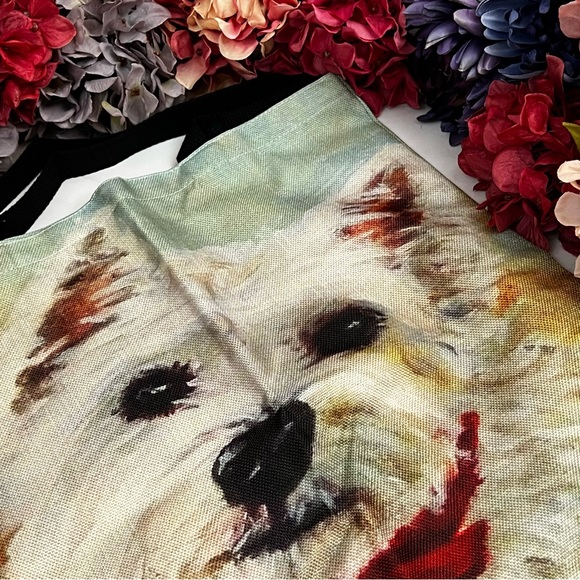 Eco-Friendly White Westie Dog Folding Tote Bag - Picture 8 of 13